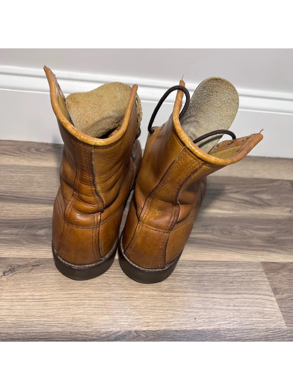 Vintage Brown leather lace-up ankle boots Men's Size 9